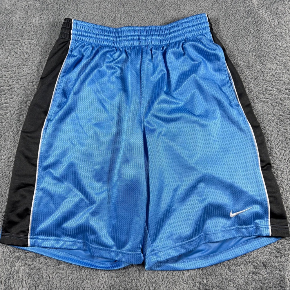 Vintage Nike Basketball Dazzle Shorts Mens Medium Blue Black Mesh Color Block